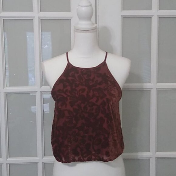 Forever 21 Ornate Velvet Crop Top in Red Rust - Picture 4 of 15
